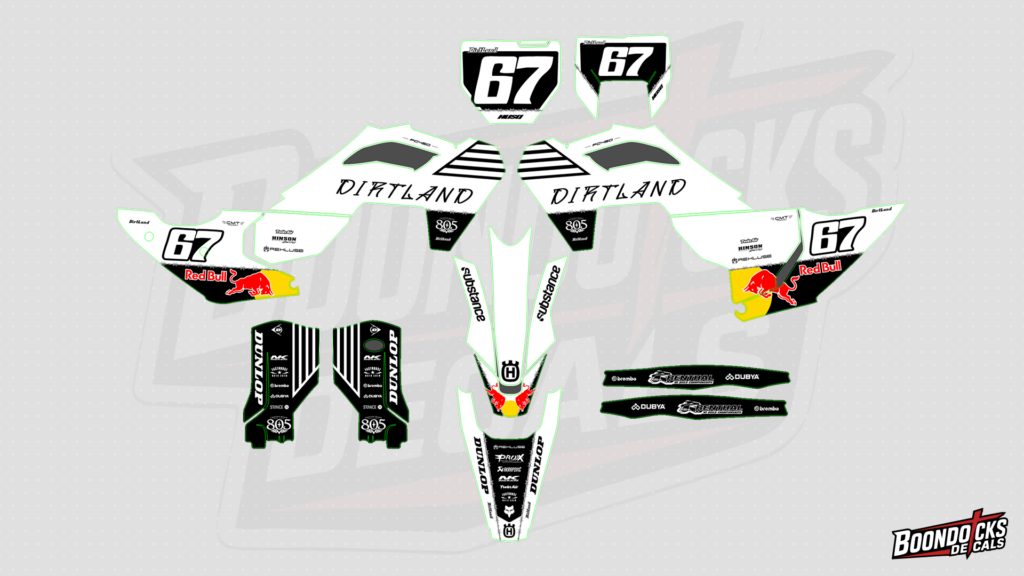 Husqvarna TC 50 Factory White & Black Custom Motocross Graphics Kit