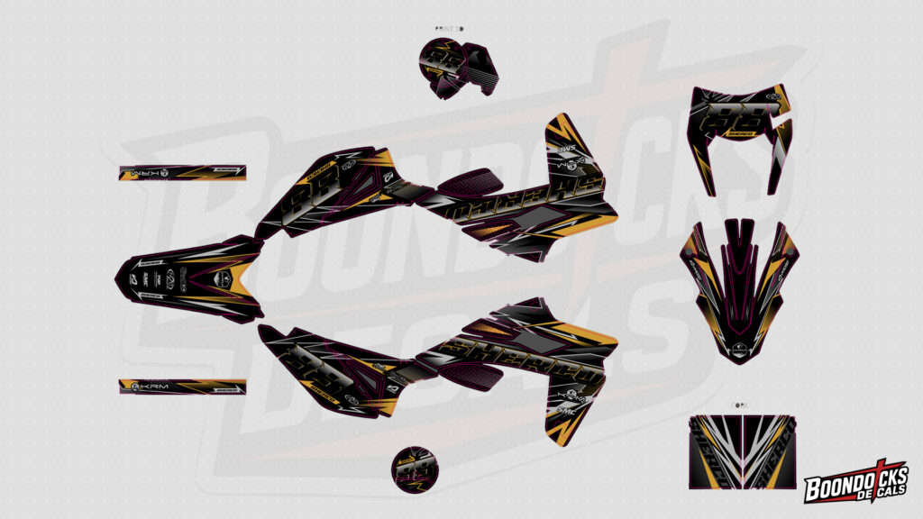 Sherco 50 SE-RS Black & Gold Custom Motocross Graphics Kit