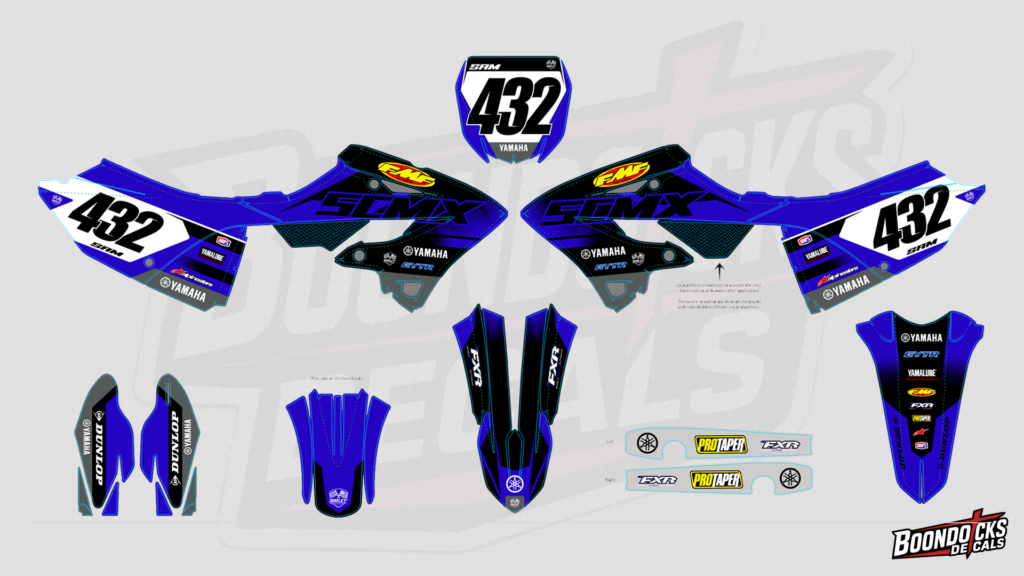 Yamaha YZ125 Electric Indigo Custom Motocross Graphics Kit