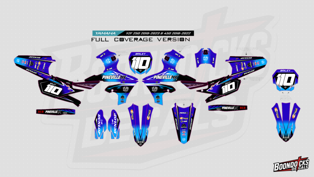 Yamaha YZ250F Full Coverage Neon Vice Custom Motocross Graphics Kit