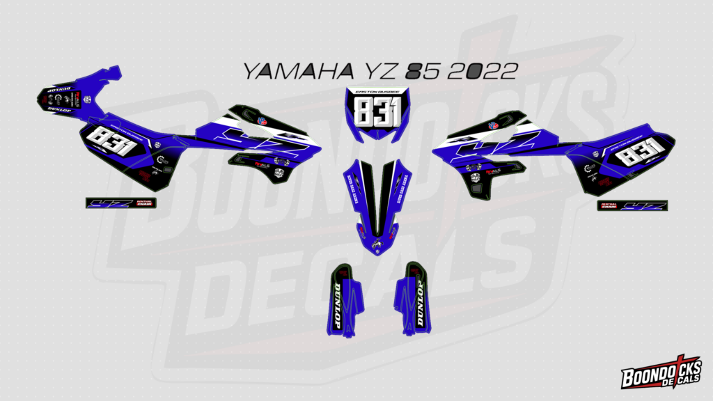 Yamaha YZ85 Midnight Blue Custom Motocross Graphics Kit