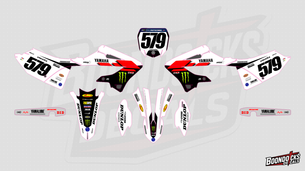 Yamaha YZ125 Arctic Red Custom Motocross Graphics Kit