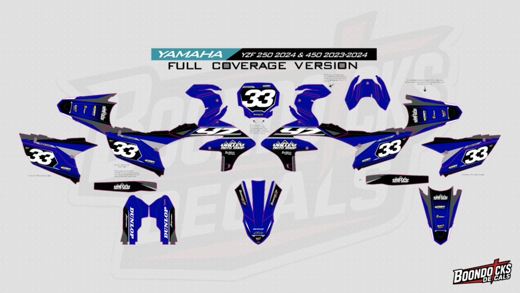 Yamaha YZ250F Valley Moto Shop Custom Motocross Full Coverage Graphics Kit
