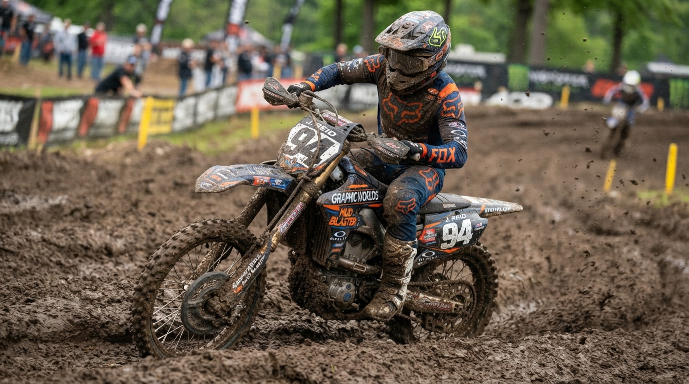 Dirt Bike Vinyl Graphics Made for Mud, Dirt and Racing on a custom motocross bike